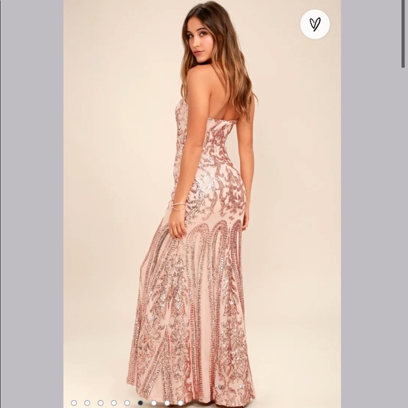 Rebecca Rose Gold Sequin Gown - Picture 3 of 5